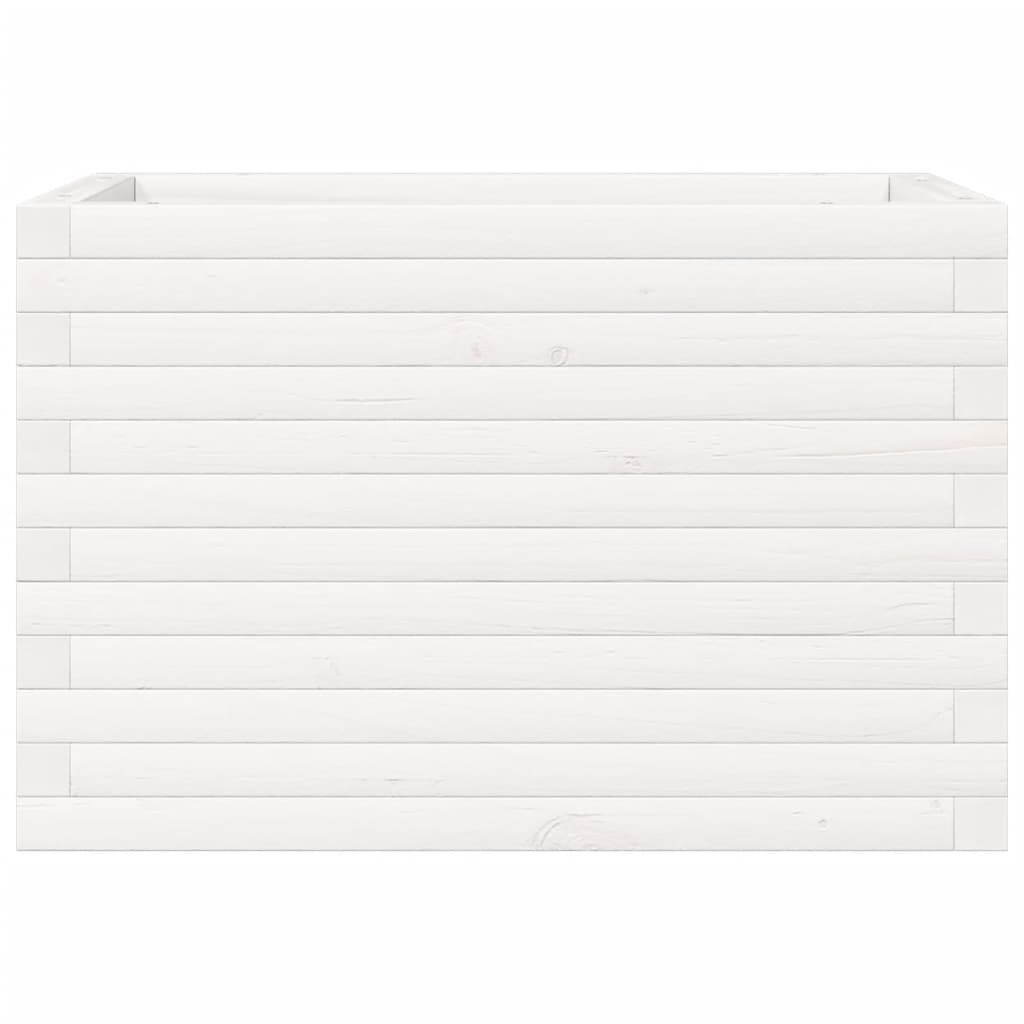 Plantepotte Hvid 70x40x45,5 cm Massiv fyrretræ