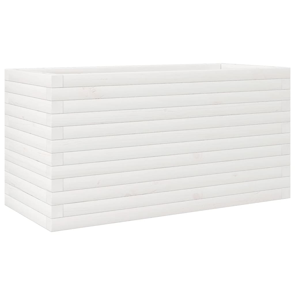 Plantepotte Hvid 90x40x45,5 cm Massiv fyrretræ