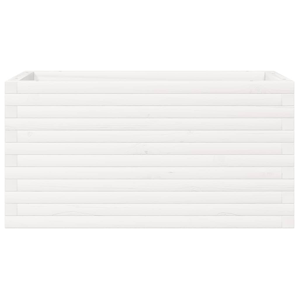 Plantepotte Hvid 90x40x45,5 cm Massiv fyrretræ