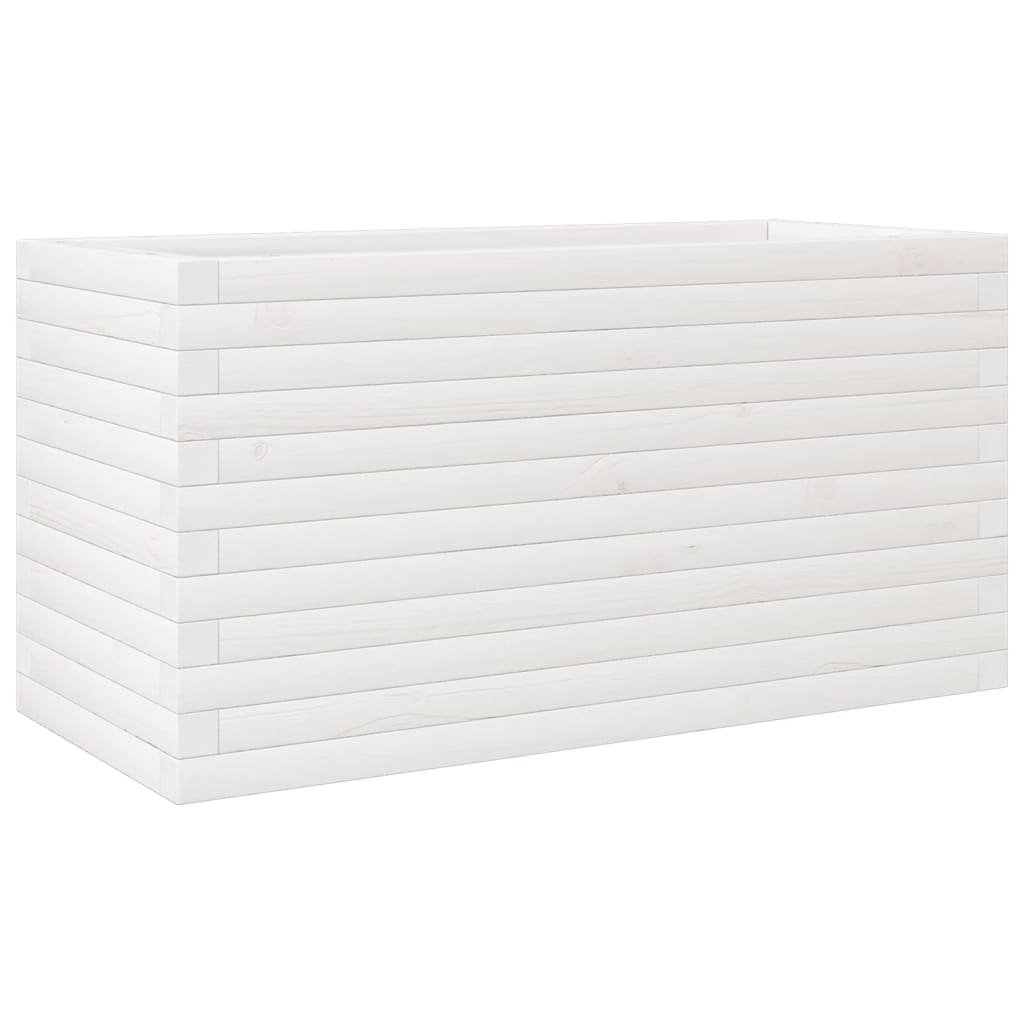 Plantepotte Hvid 90x40x45,5 cm Massiv fyrretræ
