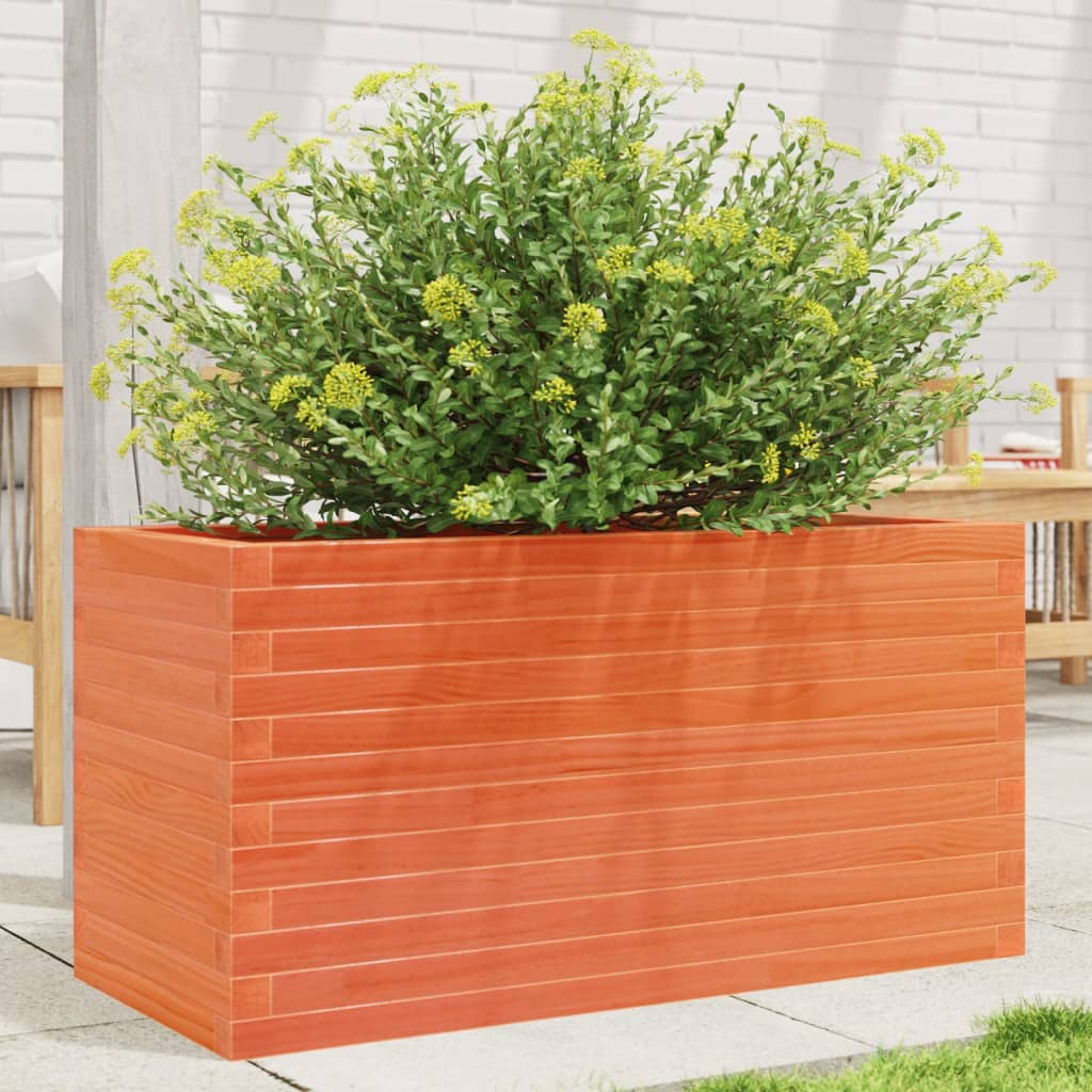 Plantekrukkevoks brun 90x40x45,5 cm massivt fyrretræ