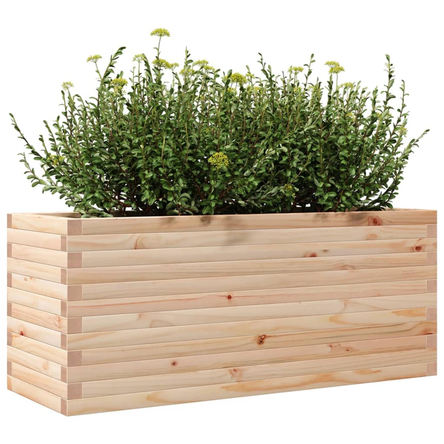 Plantepotte 110x40x45,5 cm massivt fyrretræ