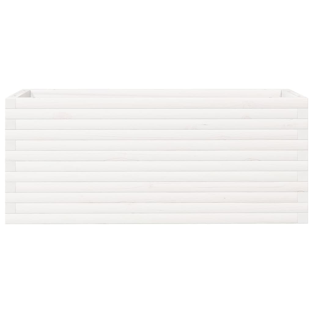 Plantepotte Hvid 110x40x45,5 cm Massiv fyrretræ