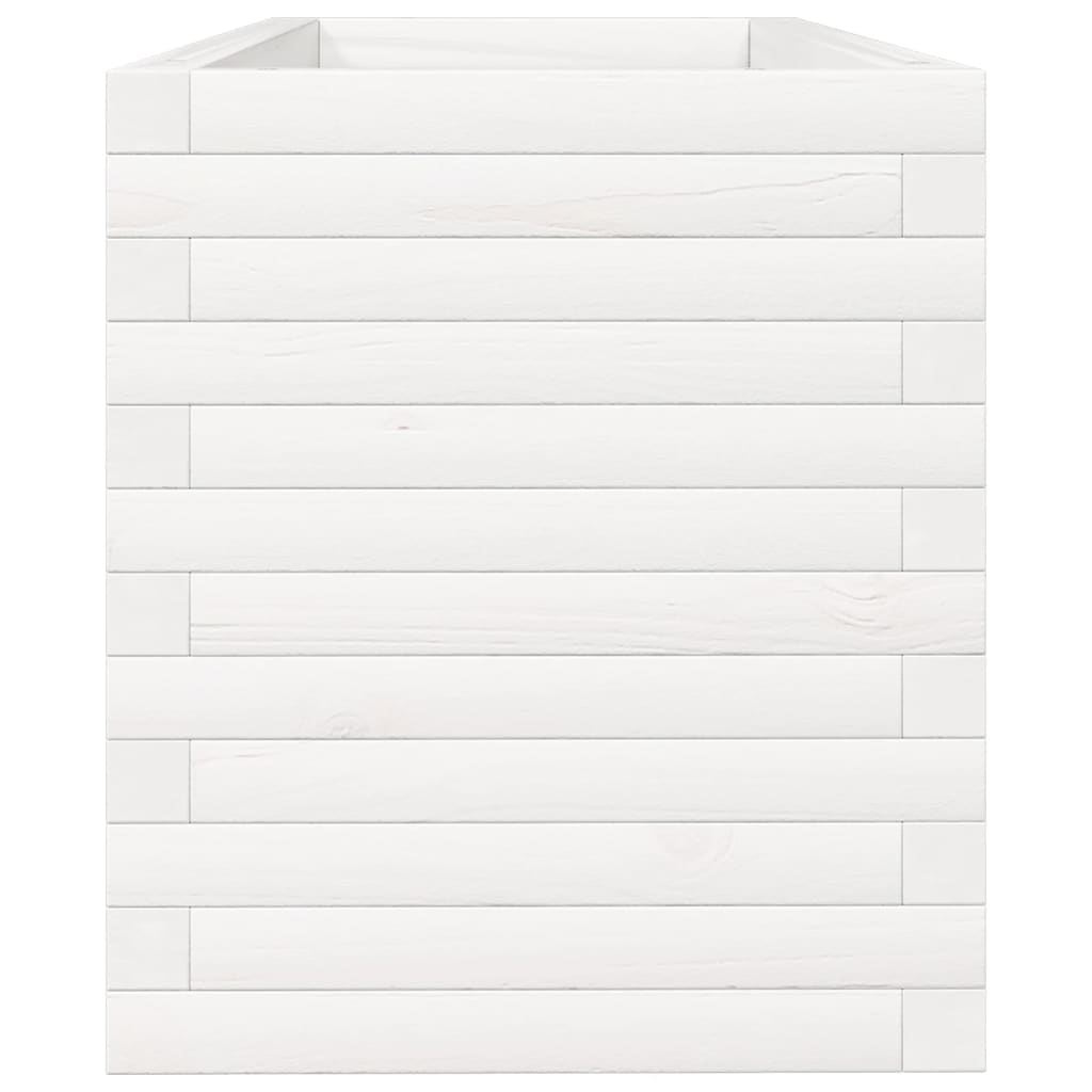 Plantepotte Hvid 110x40x45,5 cm Massiv fyrretræ