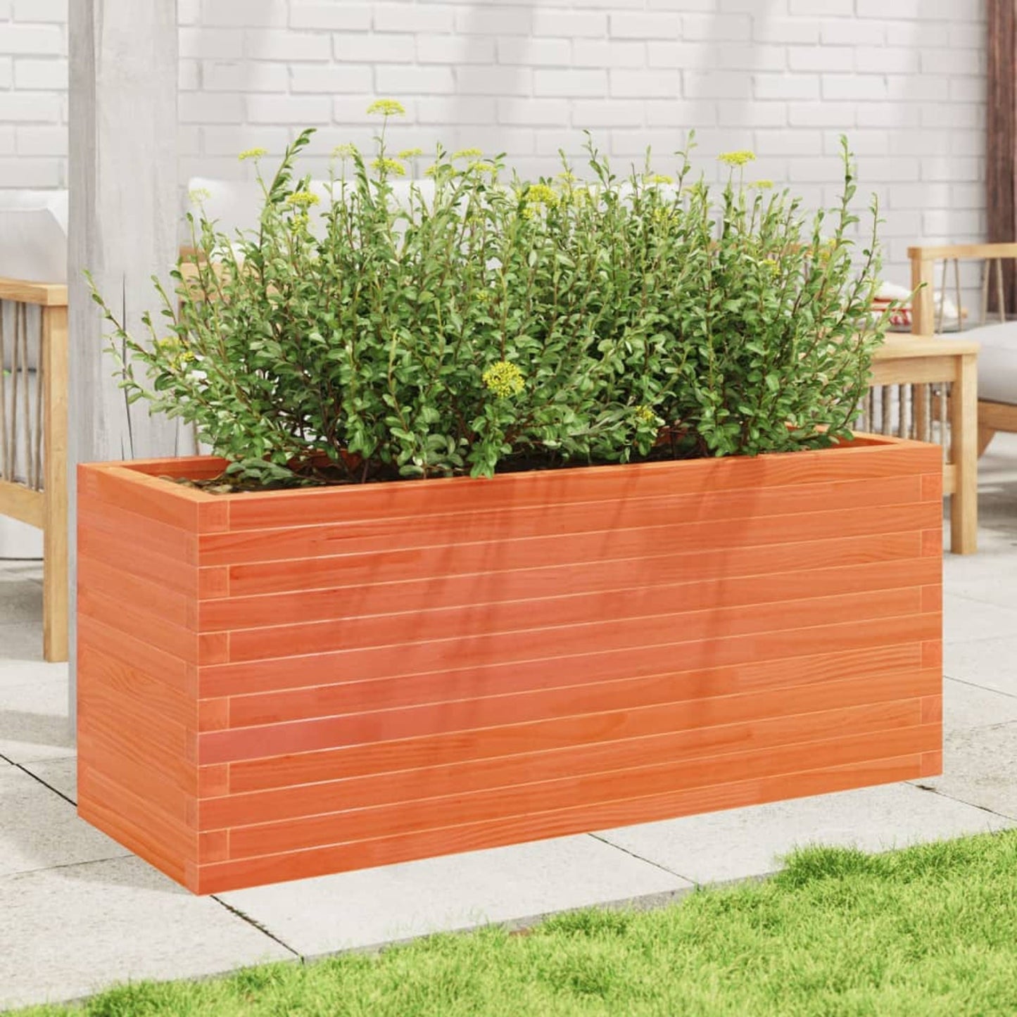Plantekrukkevoks brun 110x40x45,5 cm massivt fyrretræ