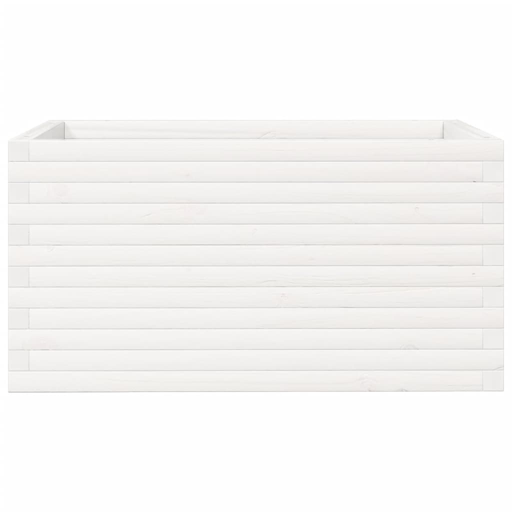 Plantepotte Hvid 90x60x45,5 cm Massiv fyrretræ
