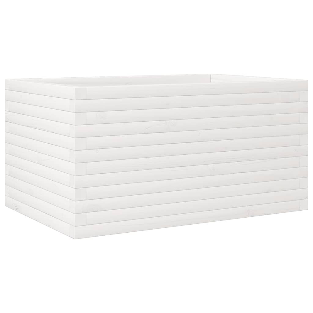 Plantepotte Hvid 90x60x45,5 cm Massiv fyrretræ