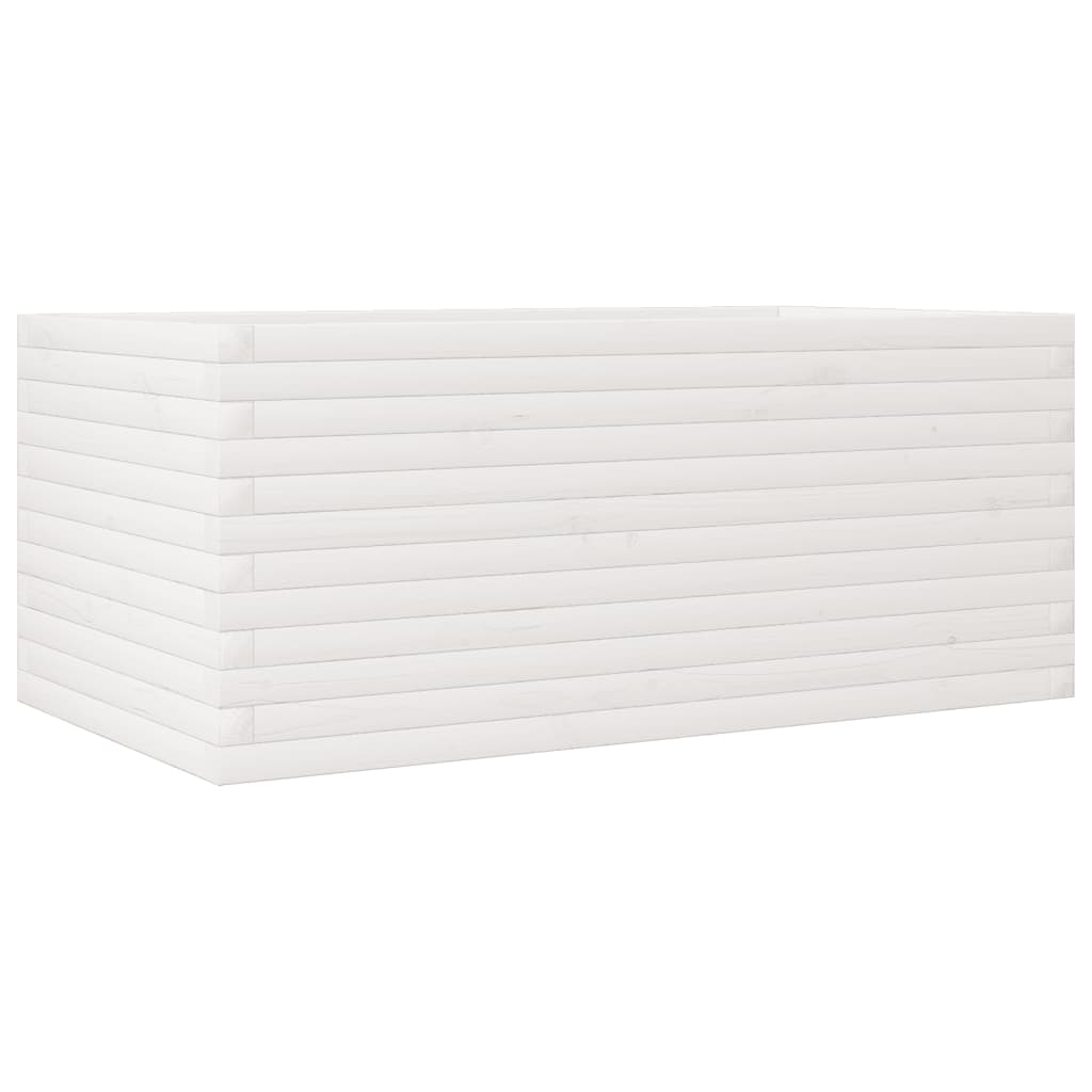 Plantepotte Hvid 110x60x45,5 cm Massiv fyrretræ