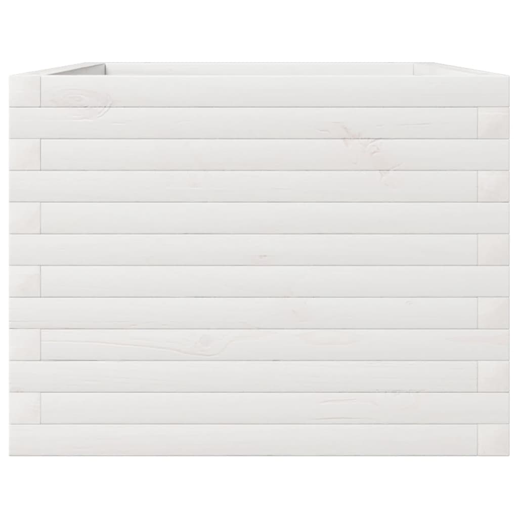 Plantepotte Hvid 110x60x45,5 cm Massiv fyrretræ