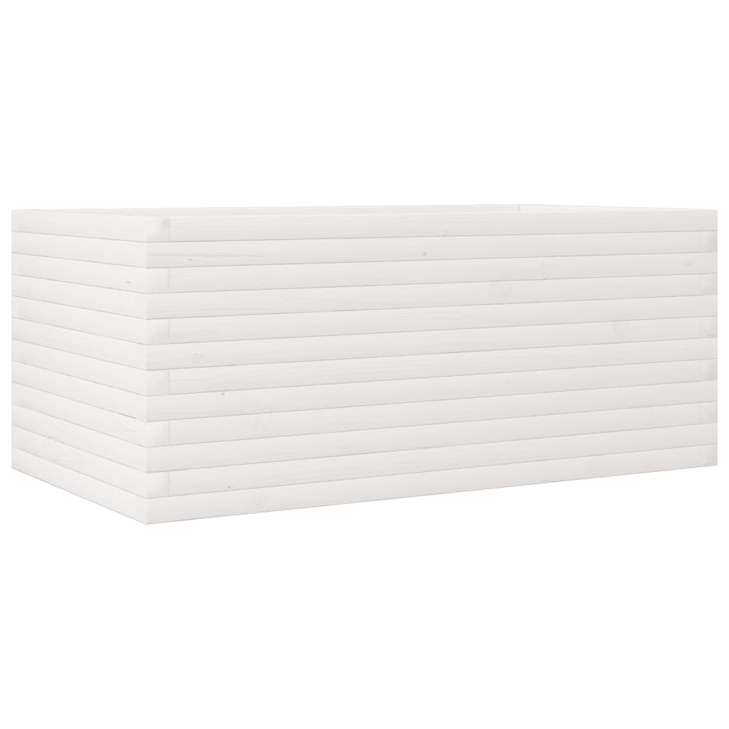 Plantepotte Hvid 110x60x45,5 cm Massiv fyrretræ