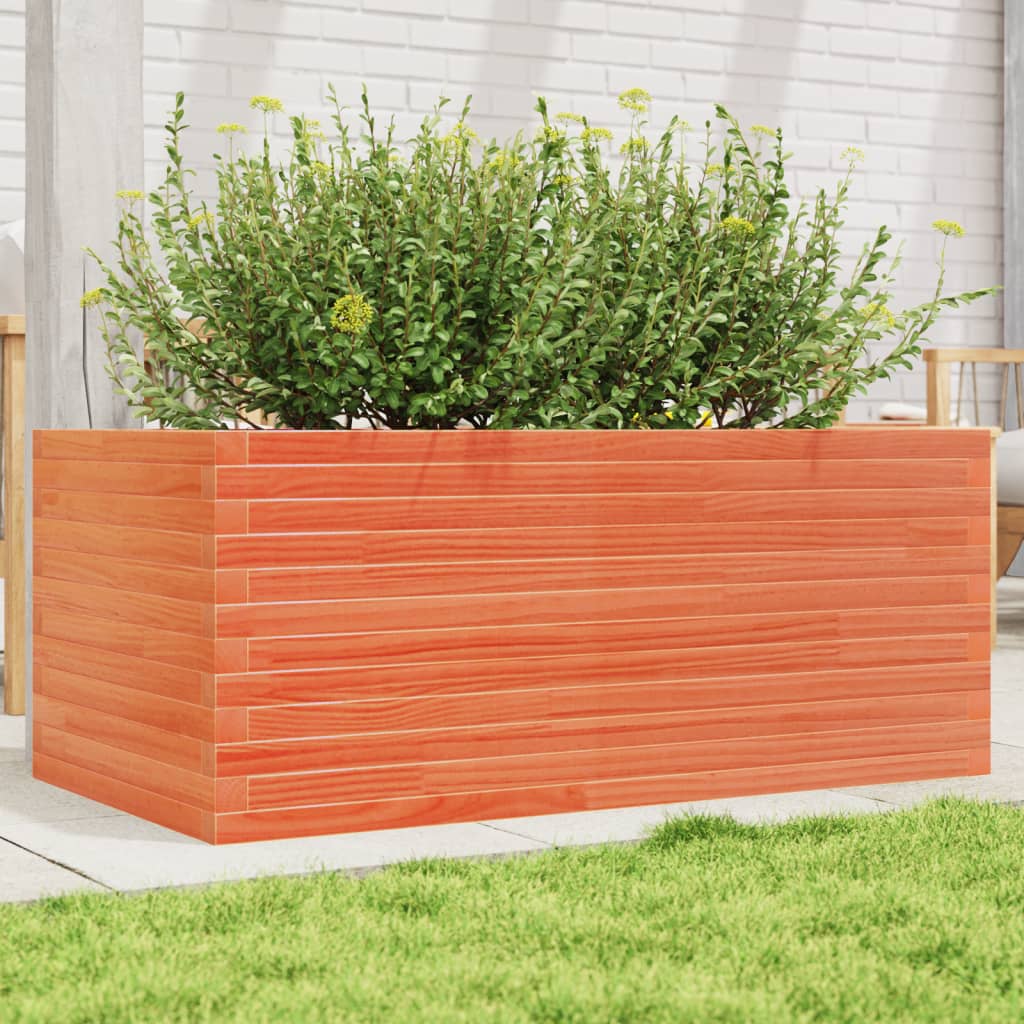 Plantekrukkevoks brun 110x60x45,5 cm massivt fyrretræ