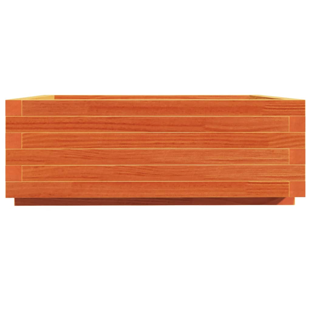 Pflanzkübel Wachsbraun 70x70x26,5 cm Massivholz Kiefer
