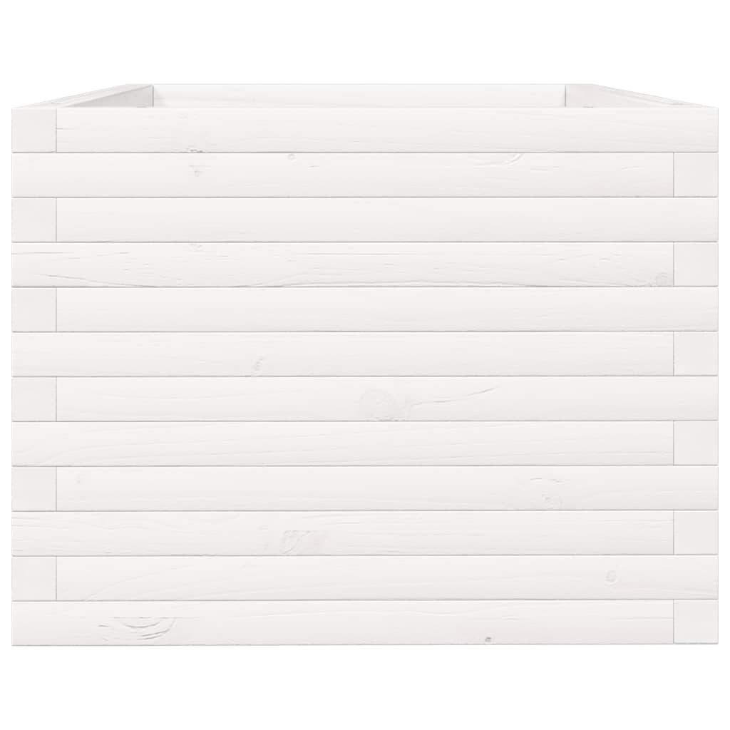 Pflanzkübel Weiß 90x60x49,5 cm Massivholz Kiefer