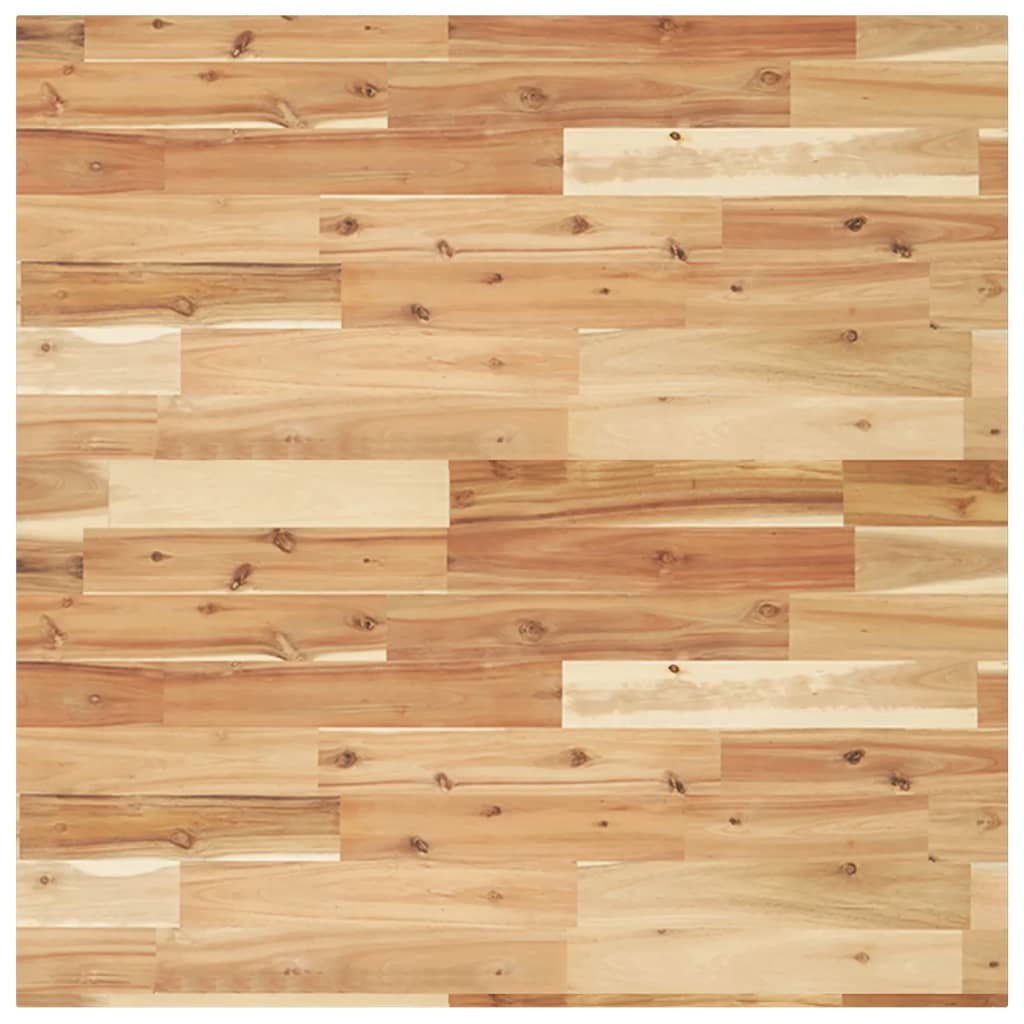 Bordplade firkantet 80x80x2 cm massiv træ akacie