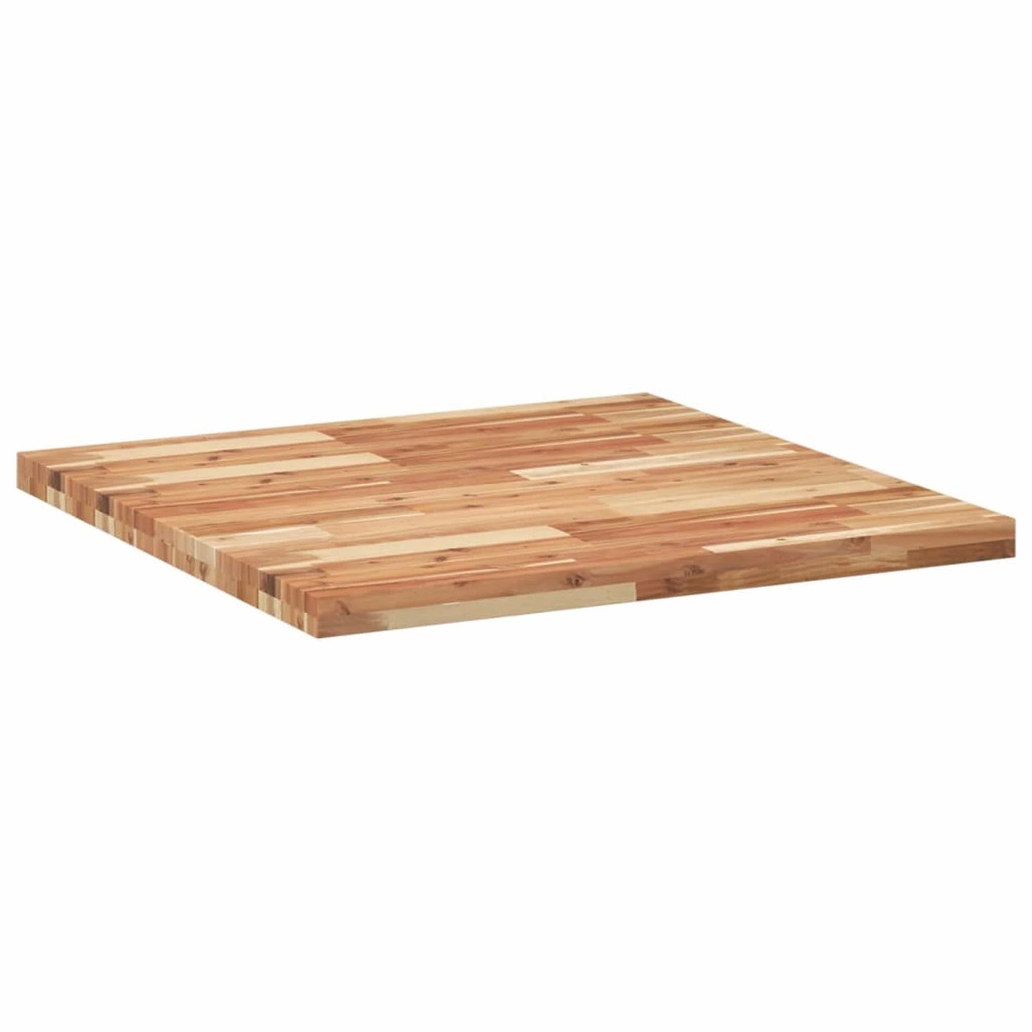 Bordplade firkantet 80x80x4 cm massiv træ akacie
