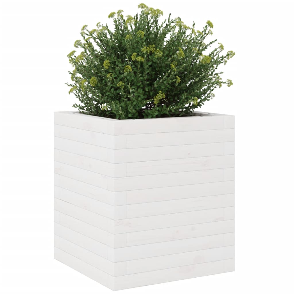 Plantekrukke Hvid 40x40x46 cm Massiv Fyrretræ