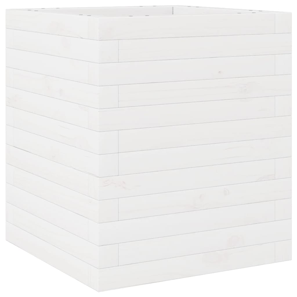 Plantekrukke Hvid 40x40x46 cm Massiv Fyrretræ