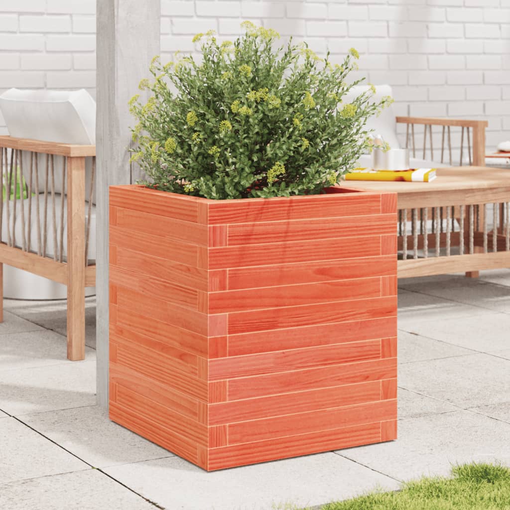 Plantekrukke voks brun 40x40x46 cm massivt fyrretræ