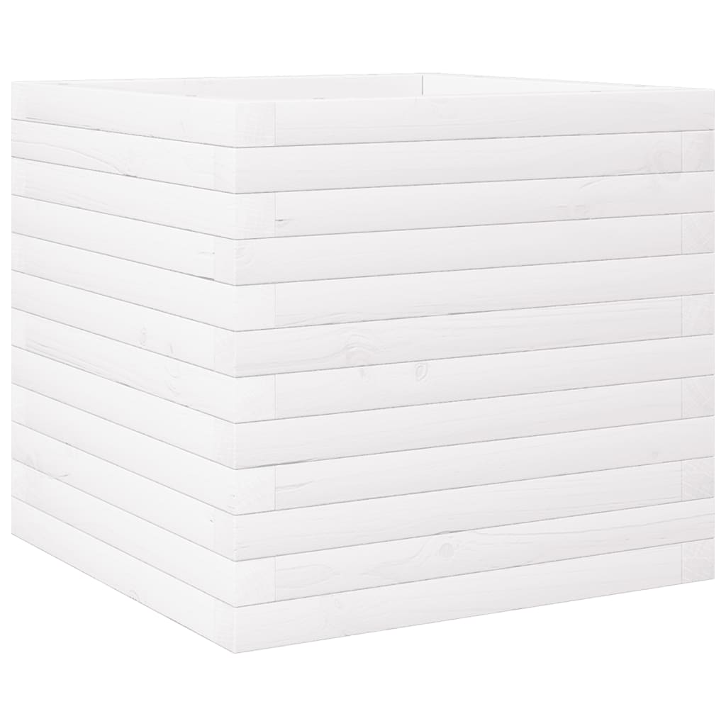 Plantepotte Hvid 50x50x46 cm Massiv fyrretræ