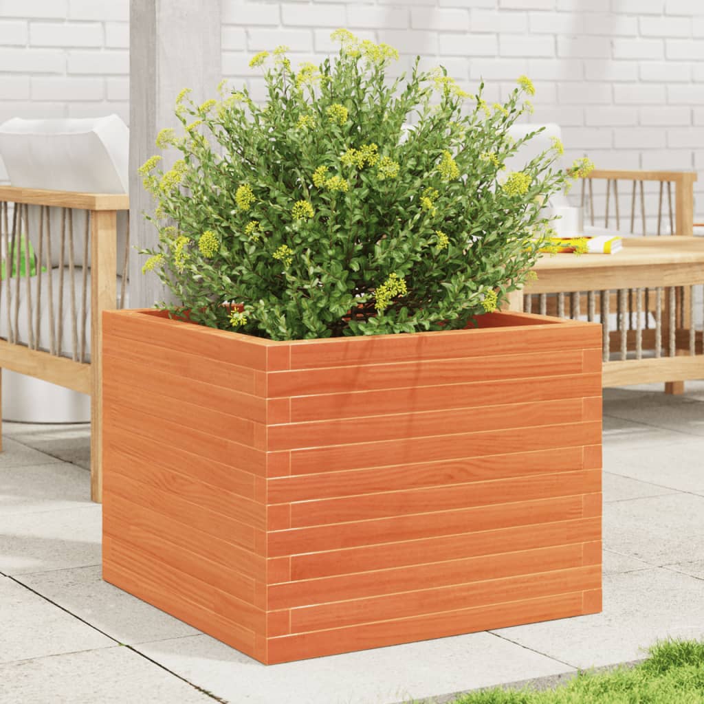 Plantekrukke voks brun 60x60x46 cm massivt fyrretræ
