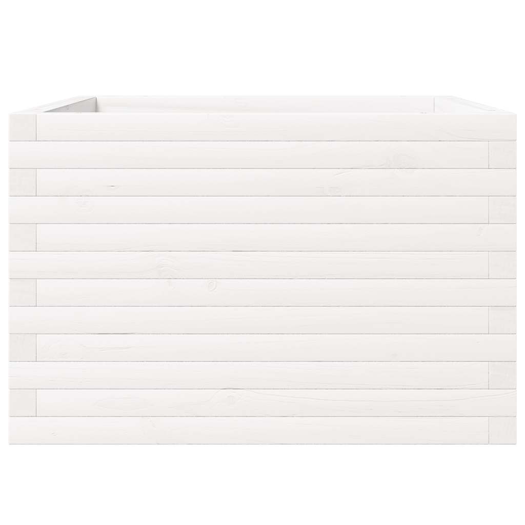 Plantepotte Hvid 70x70x46 cm Massiv Fyrretræ