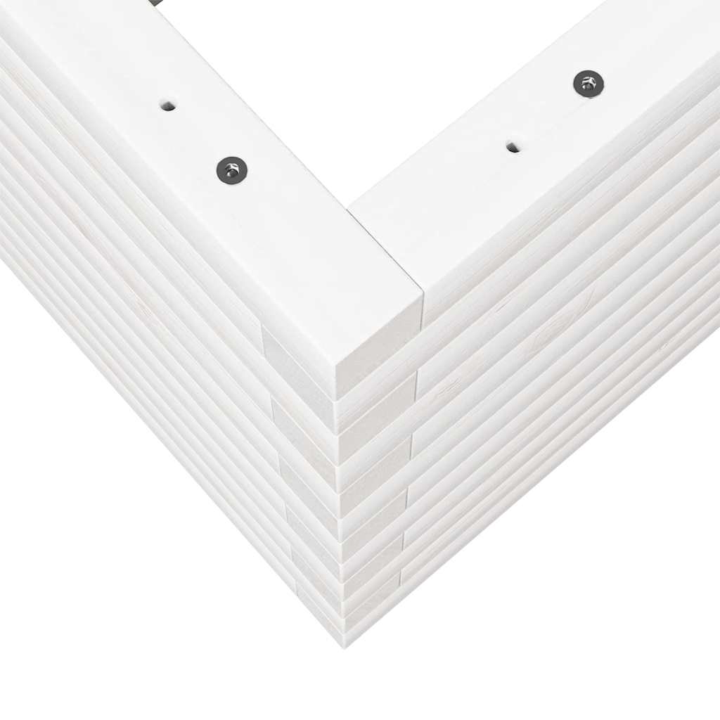 Plantepotte Hvid 70x70x46 cm Massiv Fyrretræ