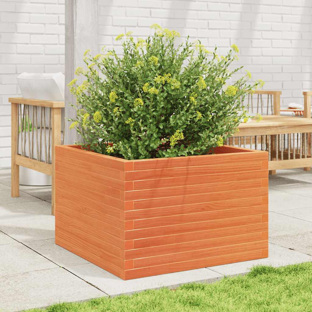Plantekrukke voks brun 70x70x46 cm massivt fyrretræ