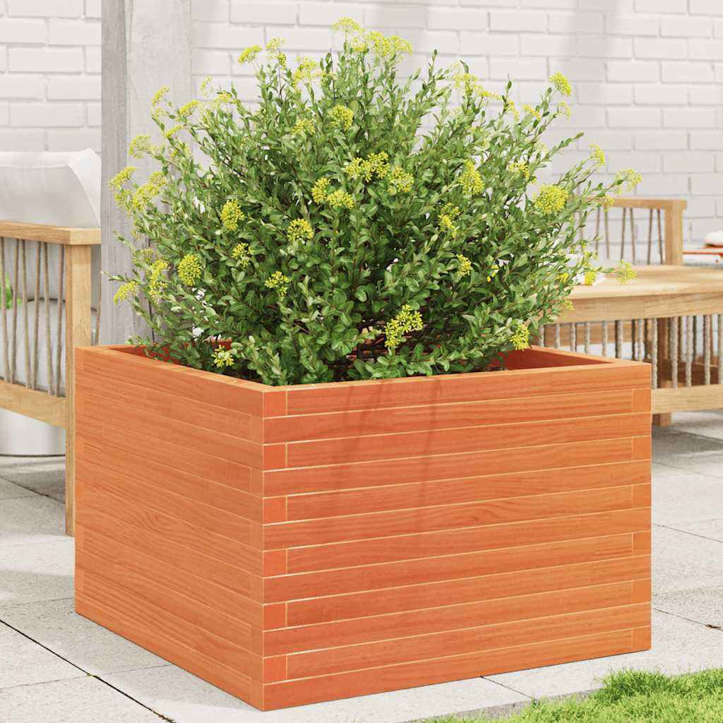 Plantekrukke voks brun 70x70x46 cm massivt fyrretræ