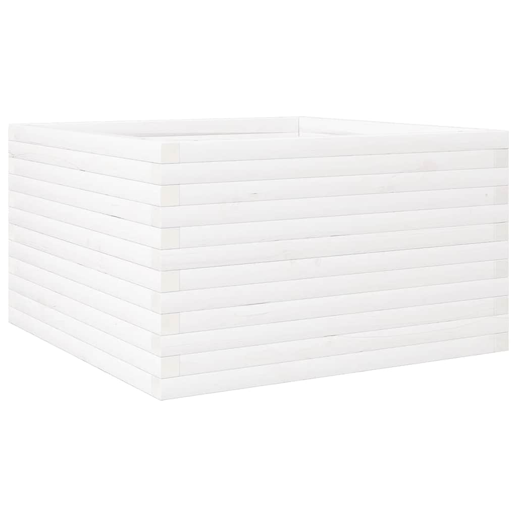 Plantepotte Hvid 80x80x46 cm Massiv fyrretræ