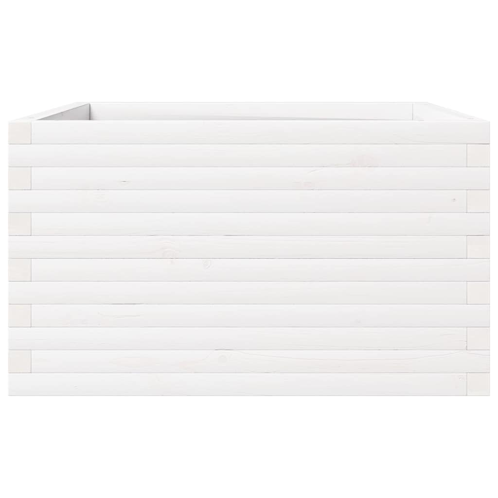 Plantepotte Hvid 80x80x46 cm Massiv fyrretræ