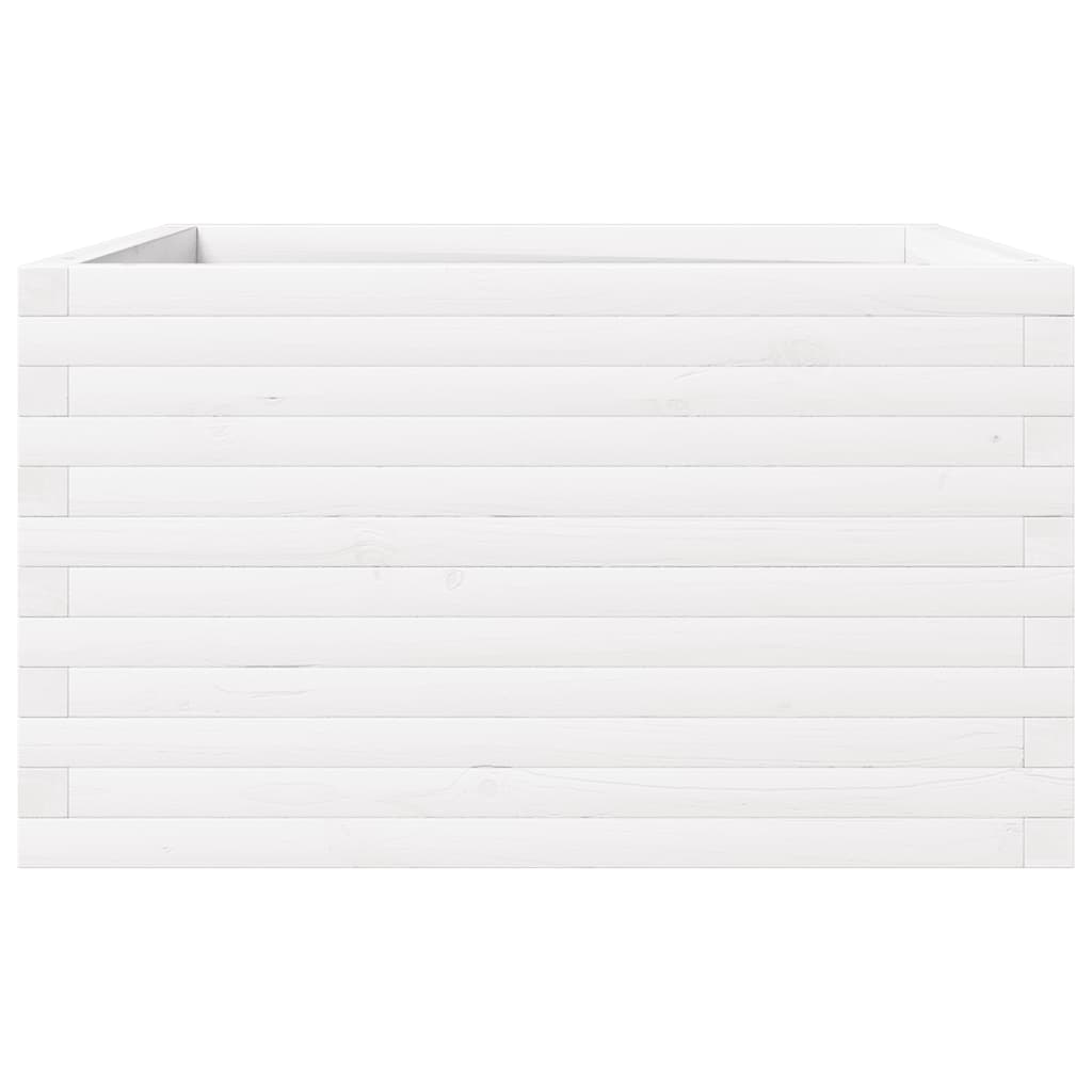Plantepotte Hvid 80x80x46 cm Massiv fyrretræ