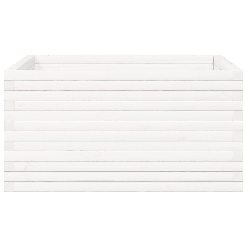 Plantepotte Hvid 90x90x46 cm Massiv fyrretræ