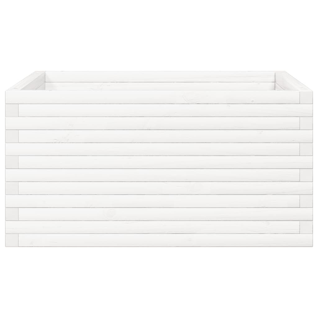 Plantepotte Hvid 90x90x46 cm Massiv fyrretræ