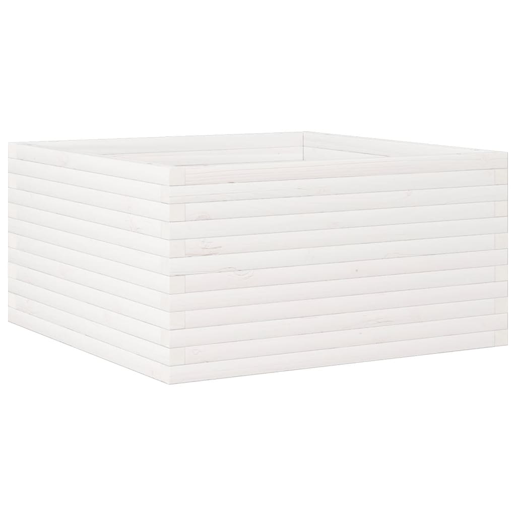 Plantepotte Hvid 90x90x46 cm Massiv fyrretræ