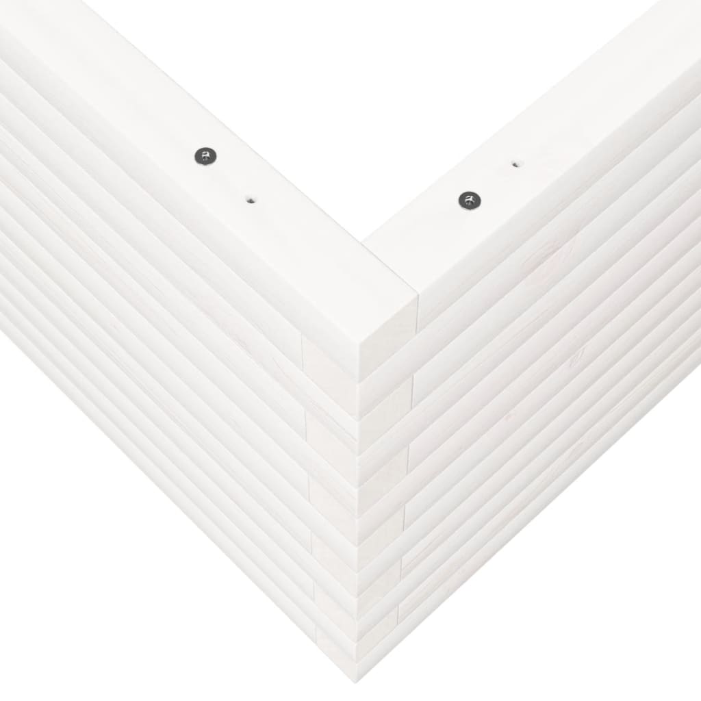 Plantepotte Hvid 90x90x46 cm Massiv fyrretræ