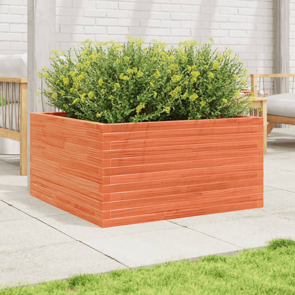 Plantekrukkevoks brun 90x90x46 cm massivt fyrretræ