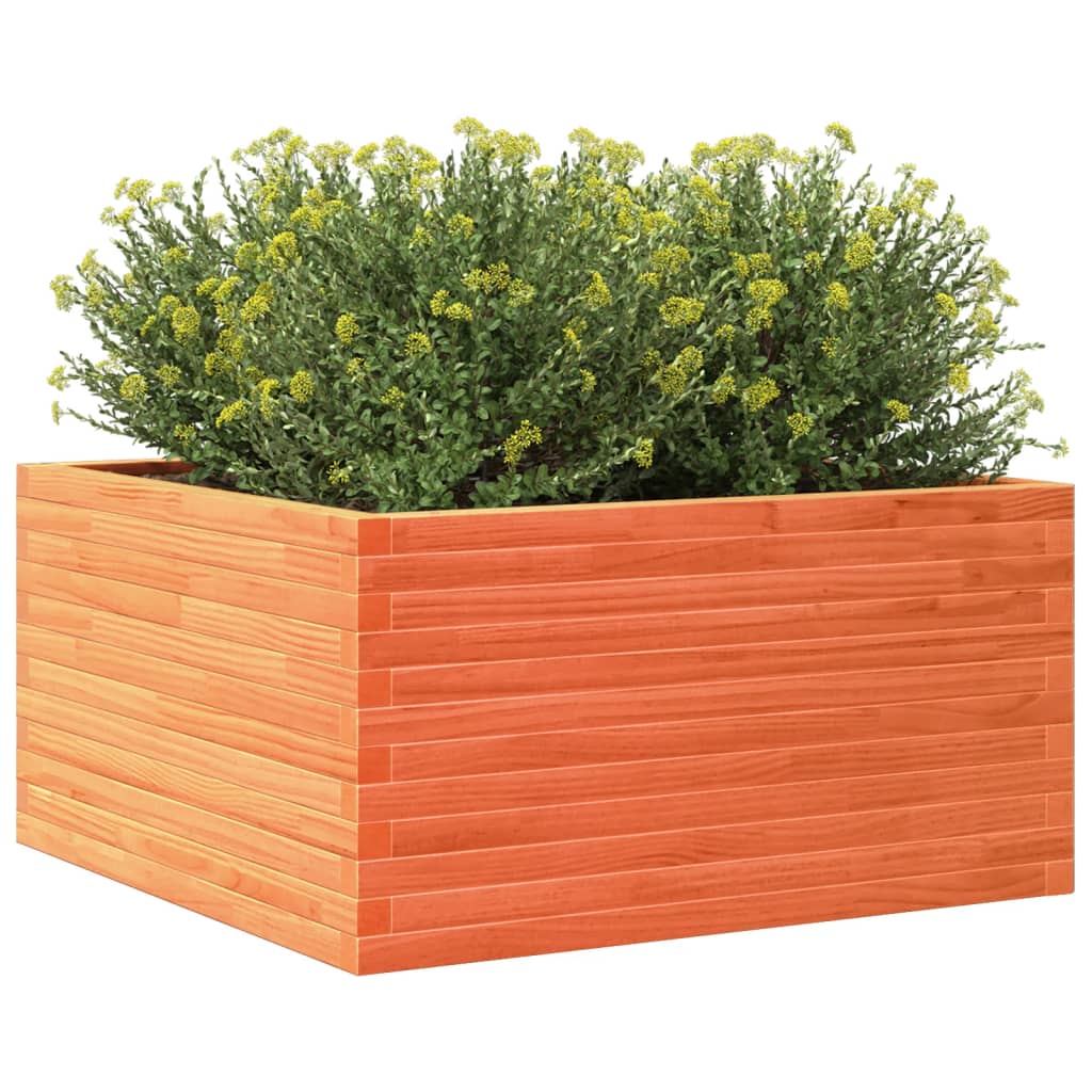 Plantekrukkevoks brun 90x90x46 cm massivt fyrretræ