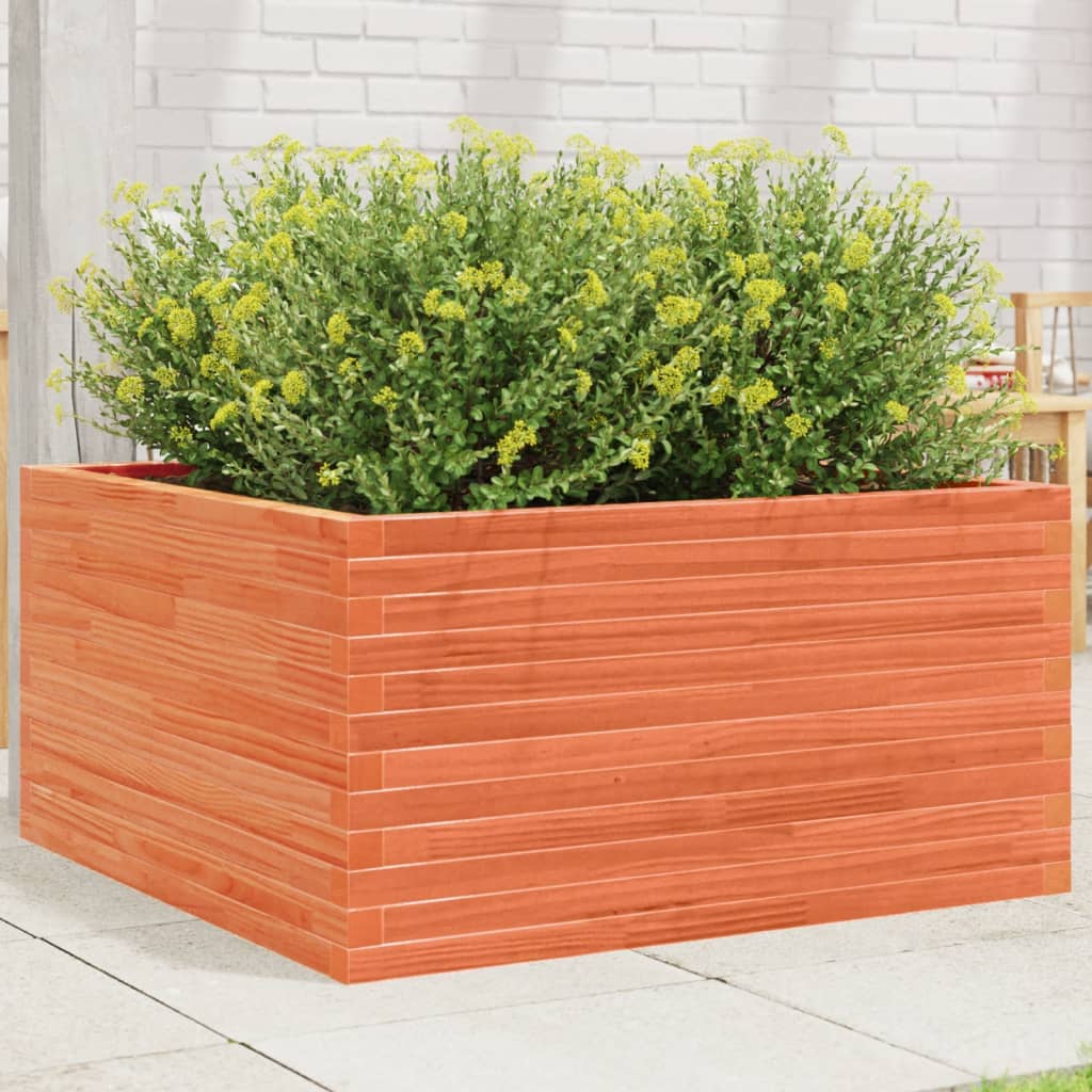 Plantekrukkevoks brun 90x90x46 cm massivt fyrretræ