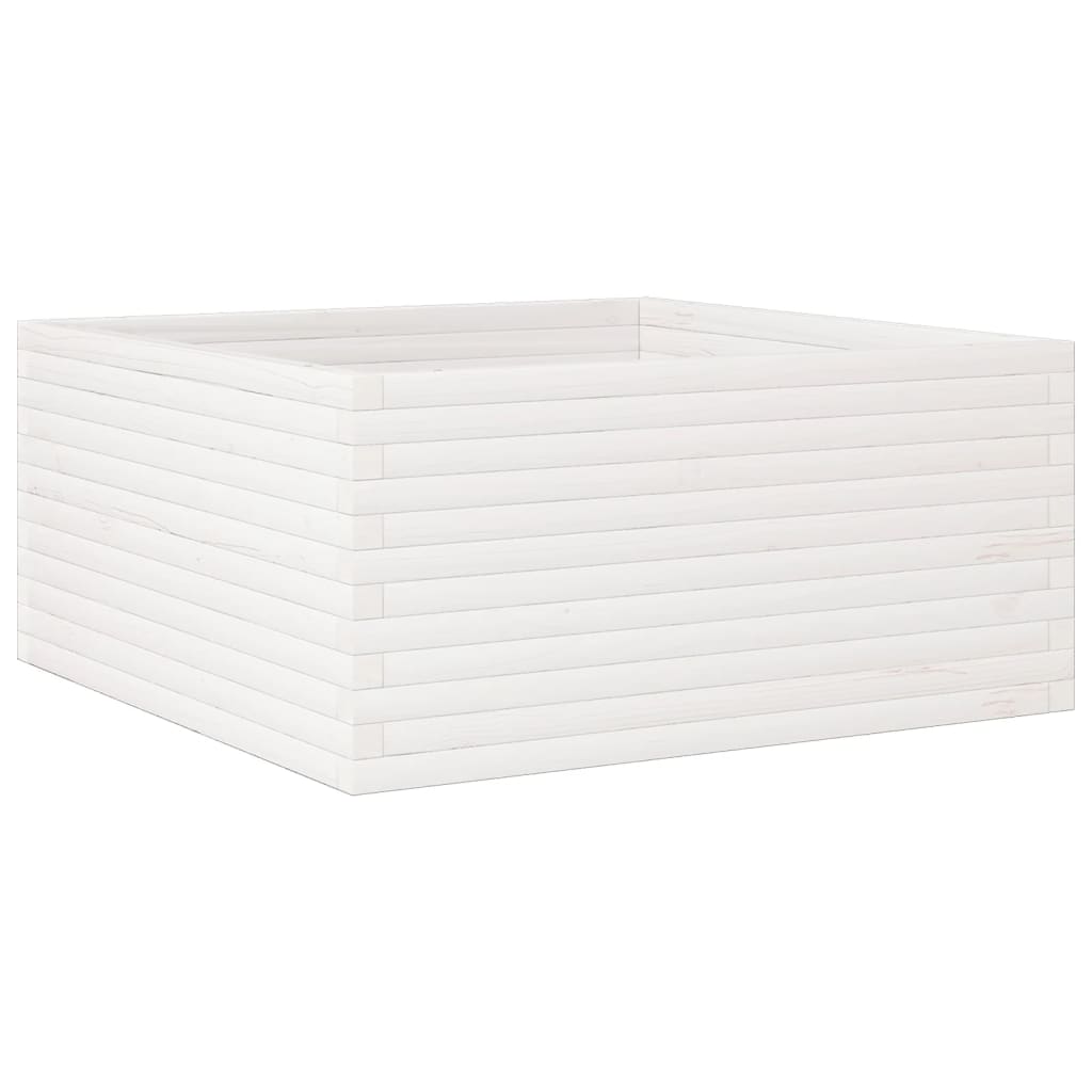 Plantekrukke Hvid 100x100x46 cm Massiv Fyrretræ