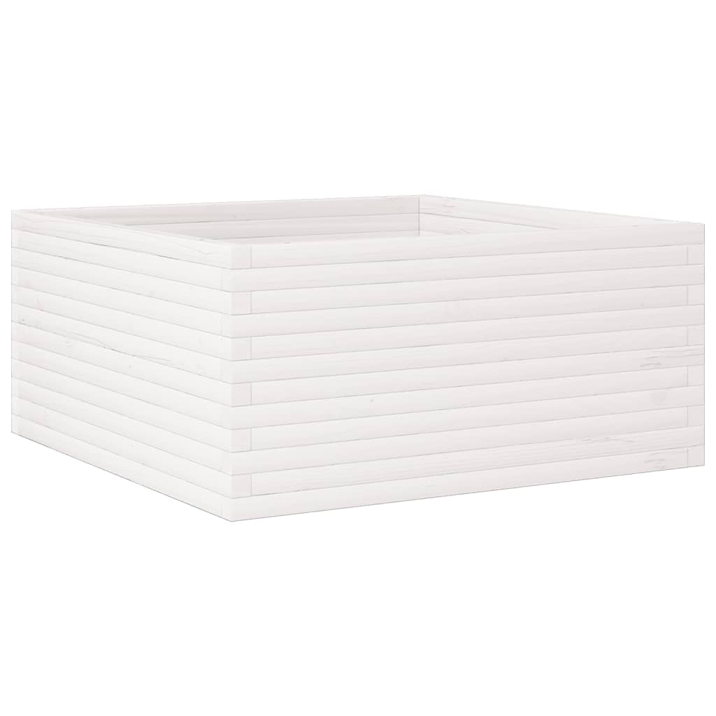 Plantekrukke Hvid 100x100x46 cm Massiv Fyrretræ