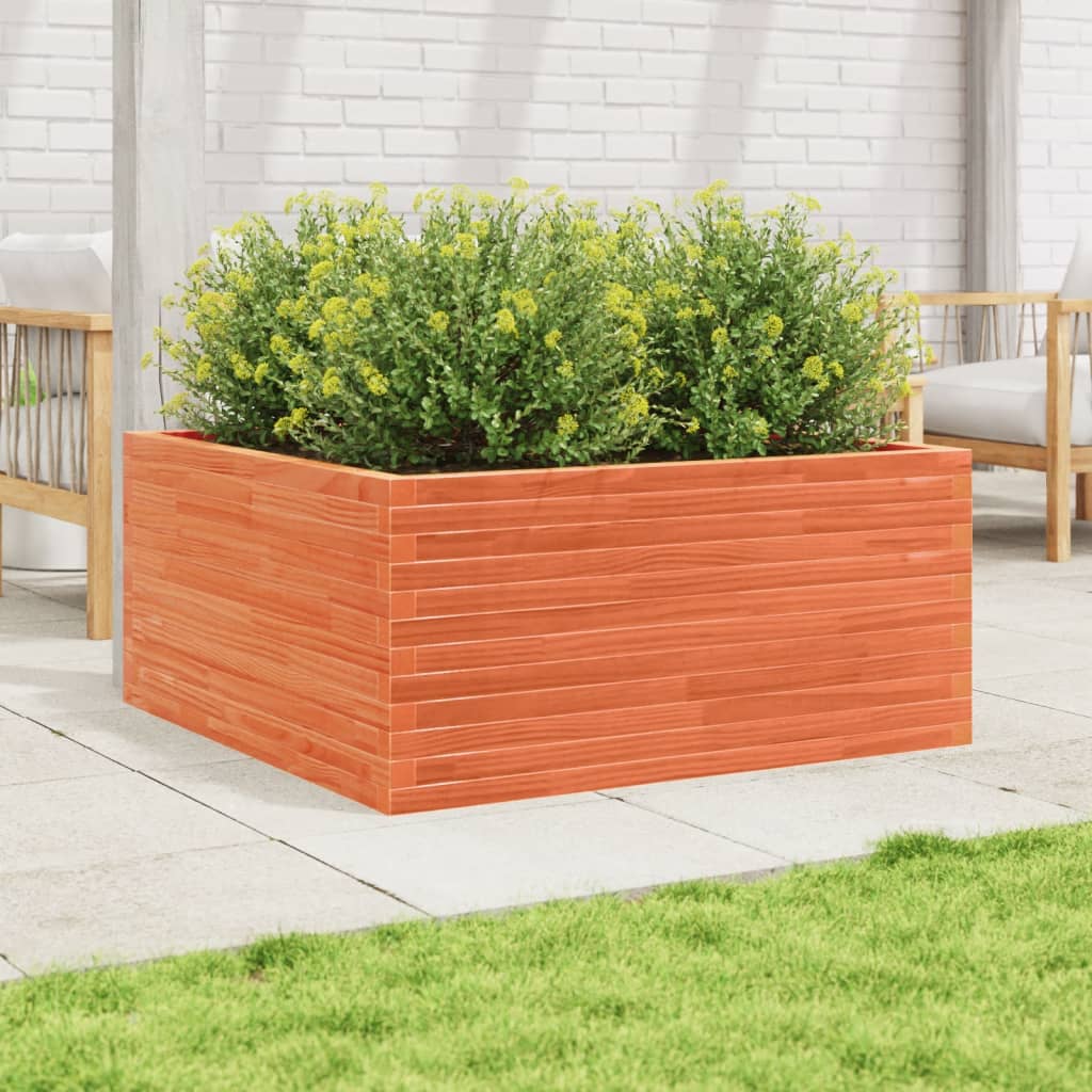 Plantepotte voks brun 100x100x46 cm massivt fyrretræ