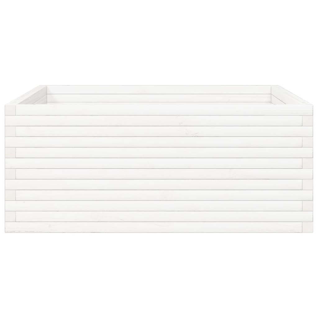Plantepotte Hvid 110x110x46 cm Massiv Fyrretræ