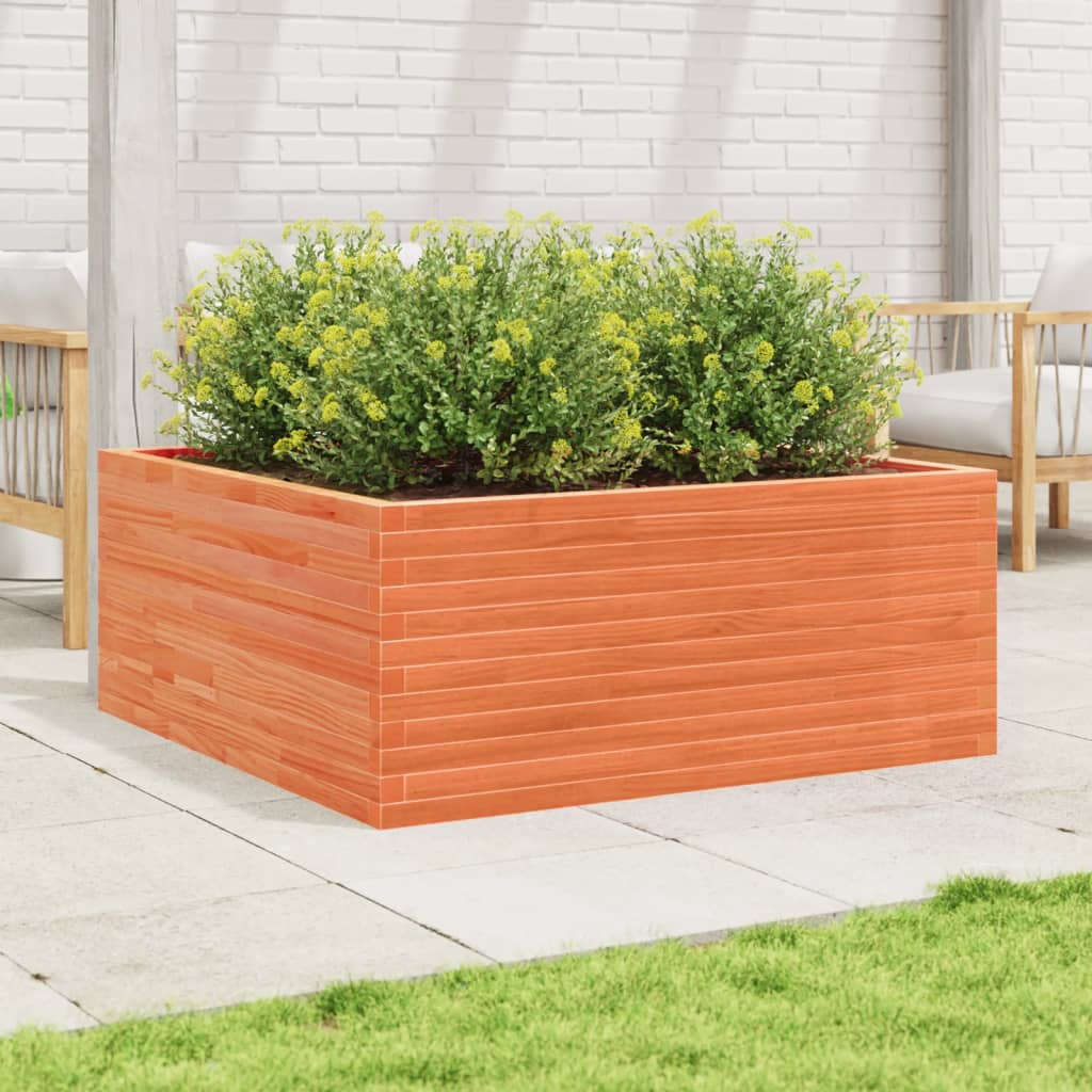 Plantekrukke voks brun 110x110x46 cm massivt fyrretræ