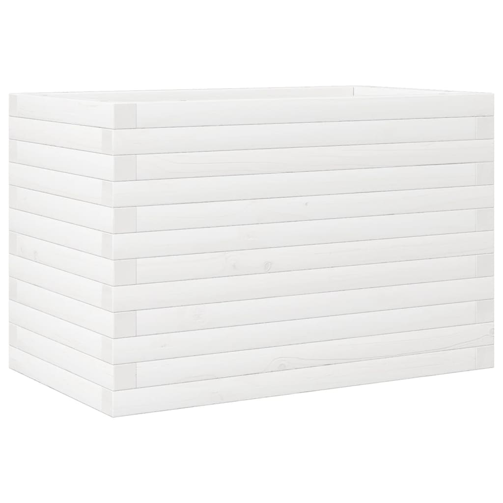 Plantepotte Hvid 70x40x46 cm Massiv fyrretræ