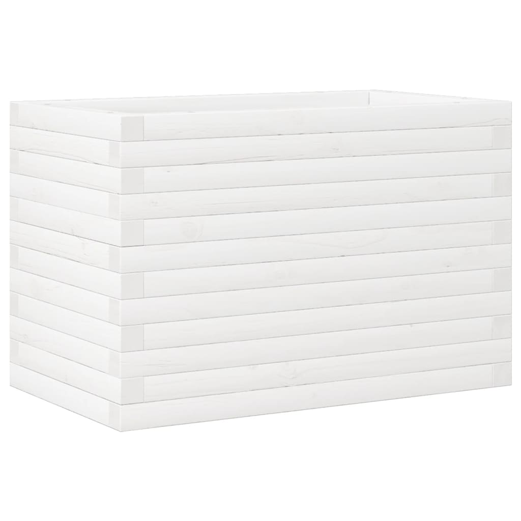 Plantepotte Hvid 70x40x46 cm Massiv fyrretræ