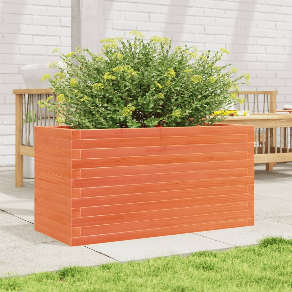 Plantekrukkevoks brun 90x40x46 cm massivt fyrretræ