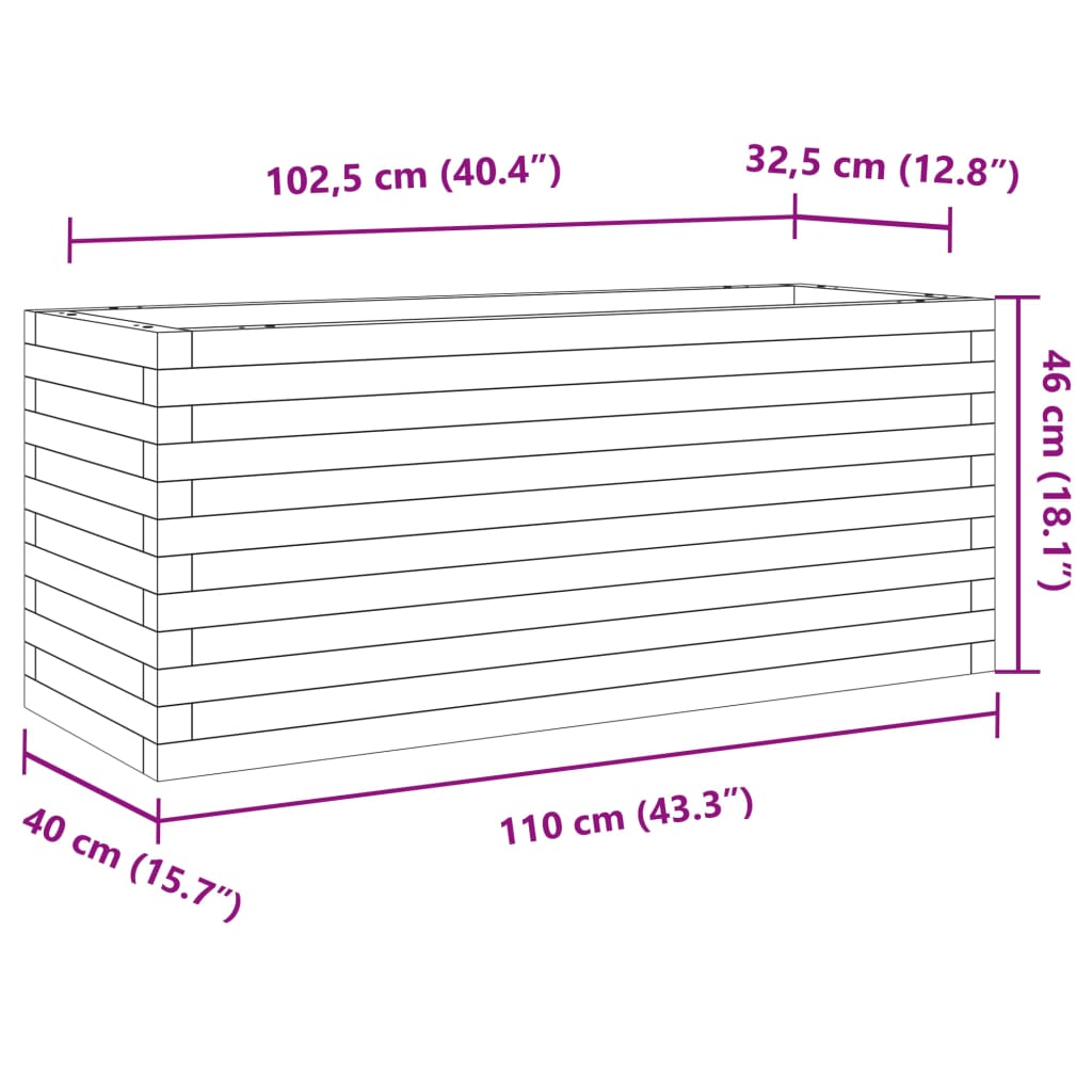 Plantekrukke voks brun 110x40x46 cm massivt fyrretræ
