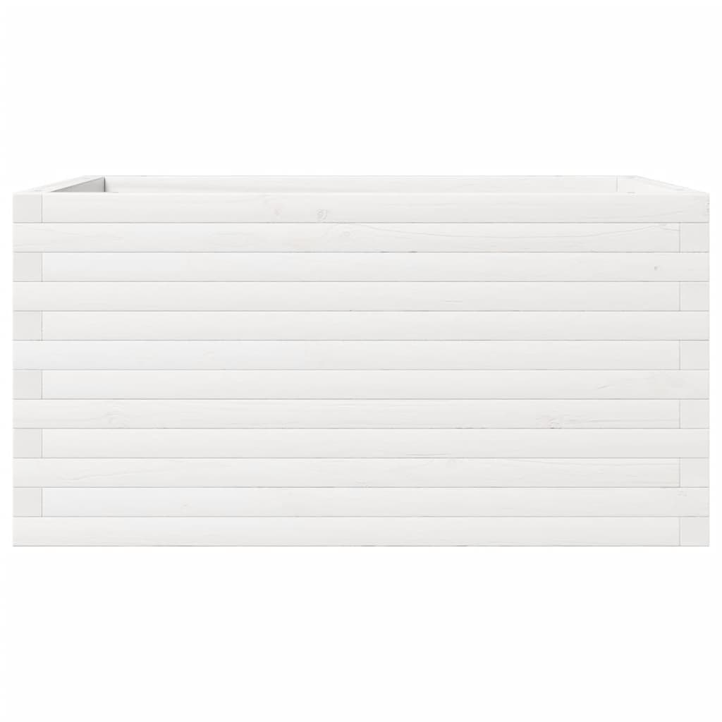 Plantepotte Hvid 90x60x46 cm Massiv fyrretræ