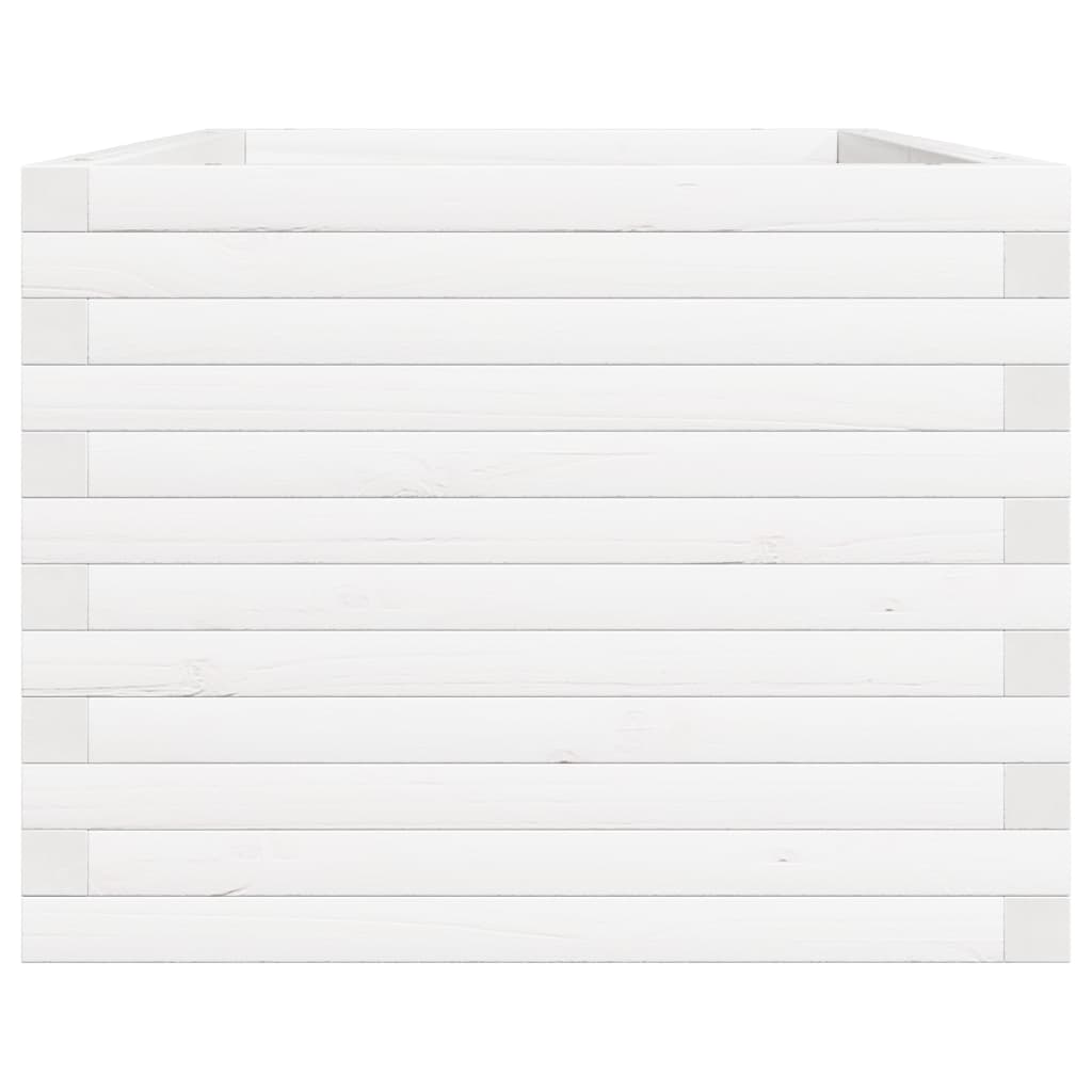 Plantepotte Hvid 90x60x46 cm Massiv fyrretræ