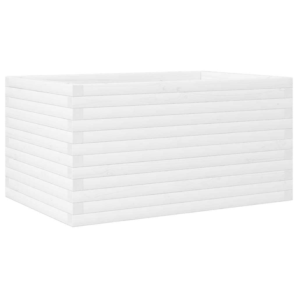 Plantepotte Hvid 90x60x46 cm Massiv fyrretræ